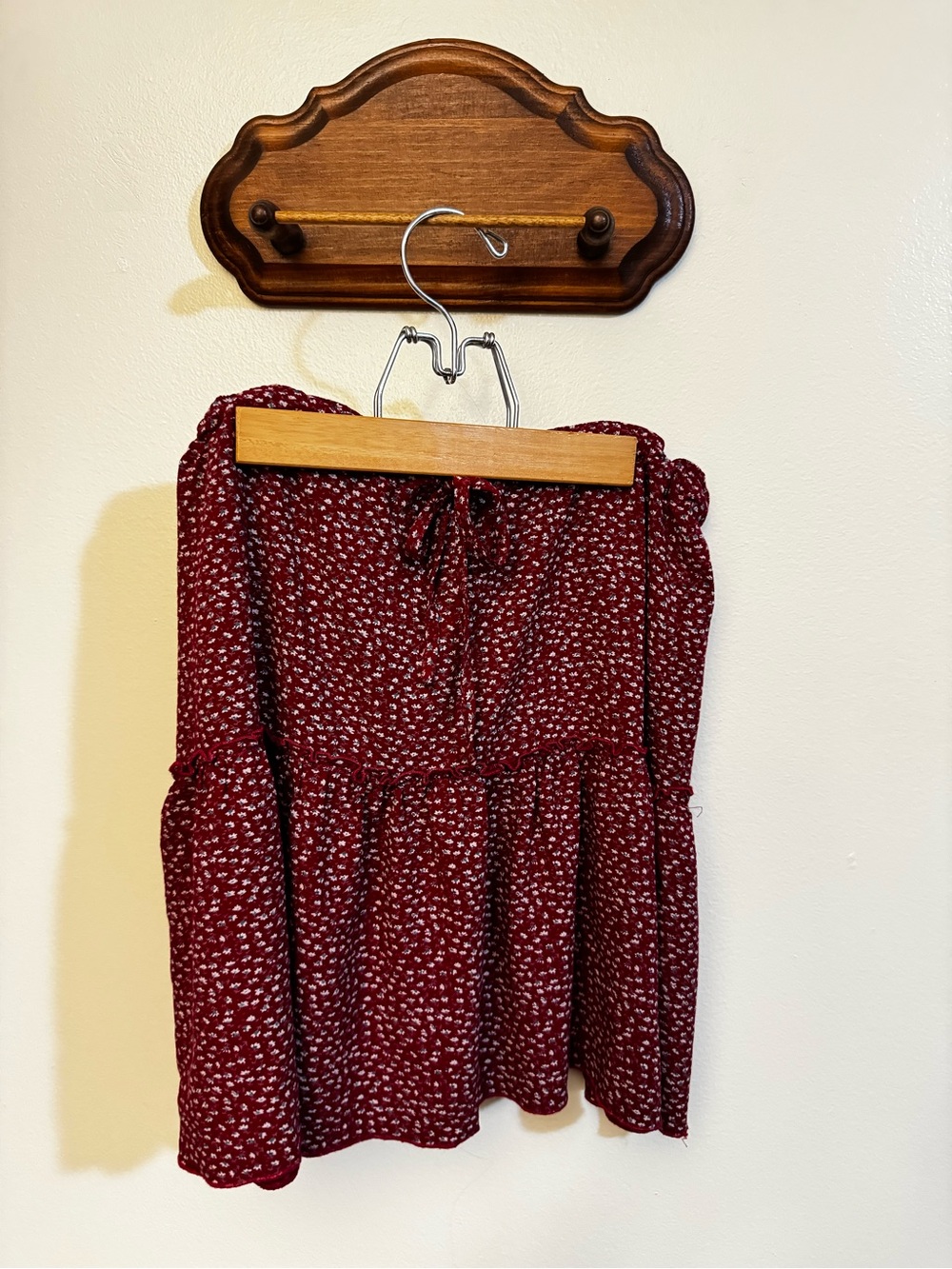 Brandy Melville Burgundy Printed Tiered Tunic